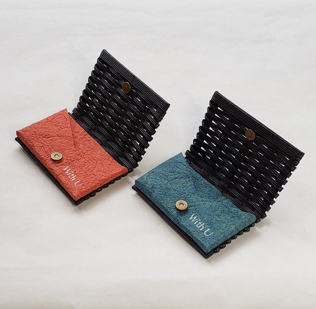 紙バンド×紙麻を使った手織り名刺入れ