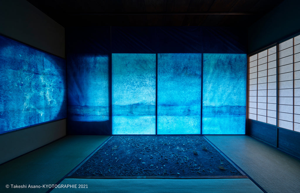 特注手漉き和紙を使った屏風作品