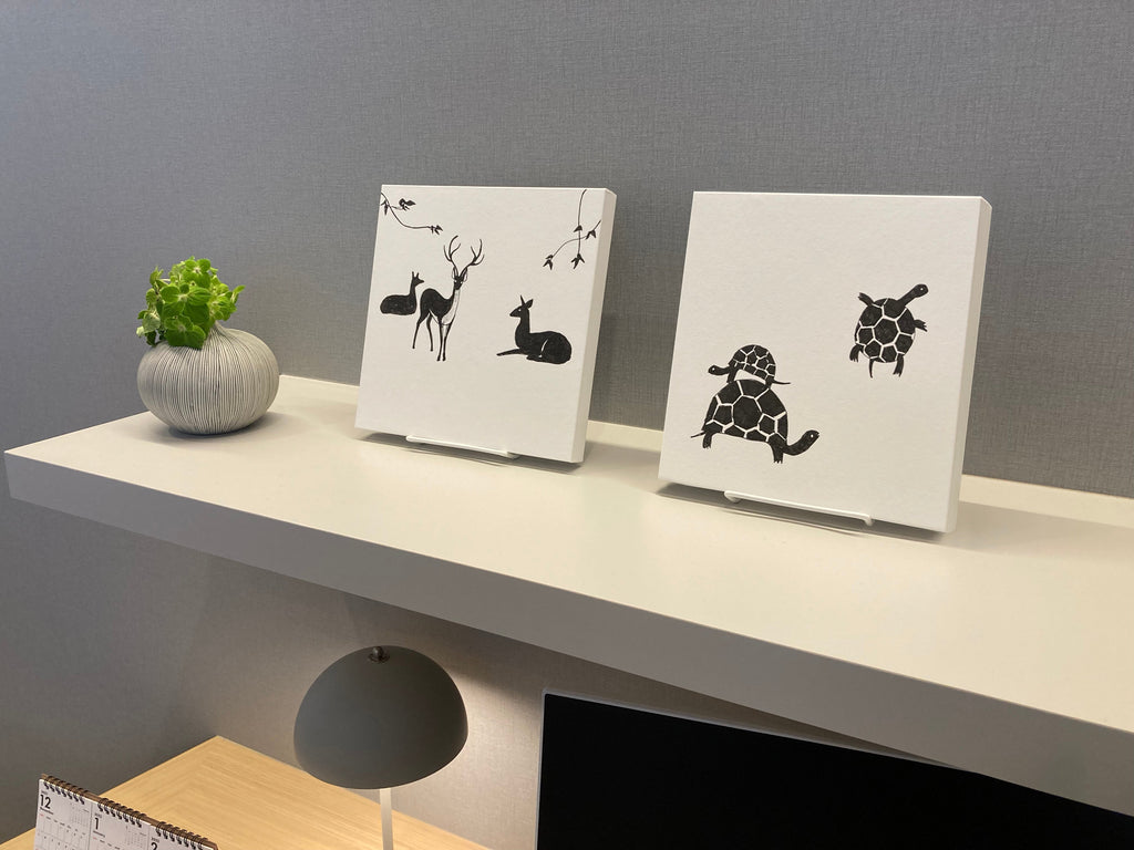 AIJP竹和紙170gを使ったアートパネル作品