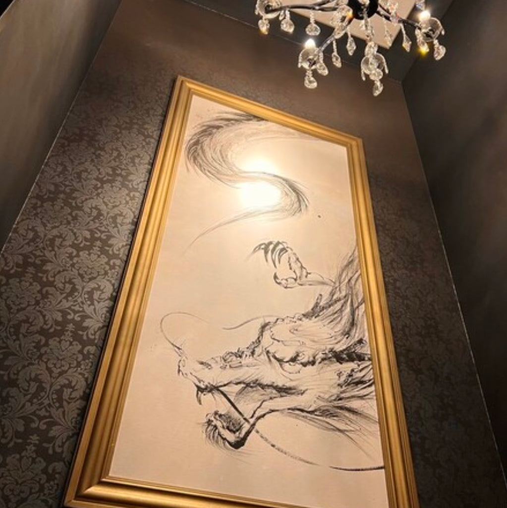 竹和紙水墨画ロールを使った水墨画