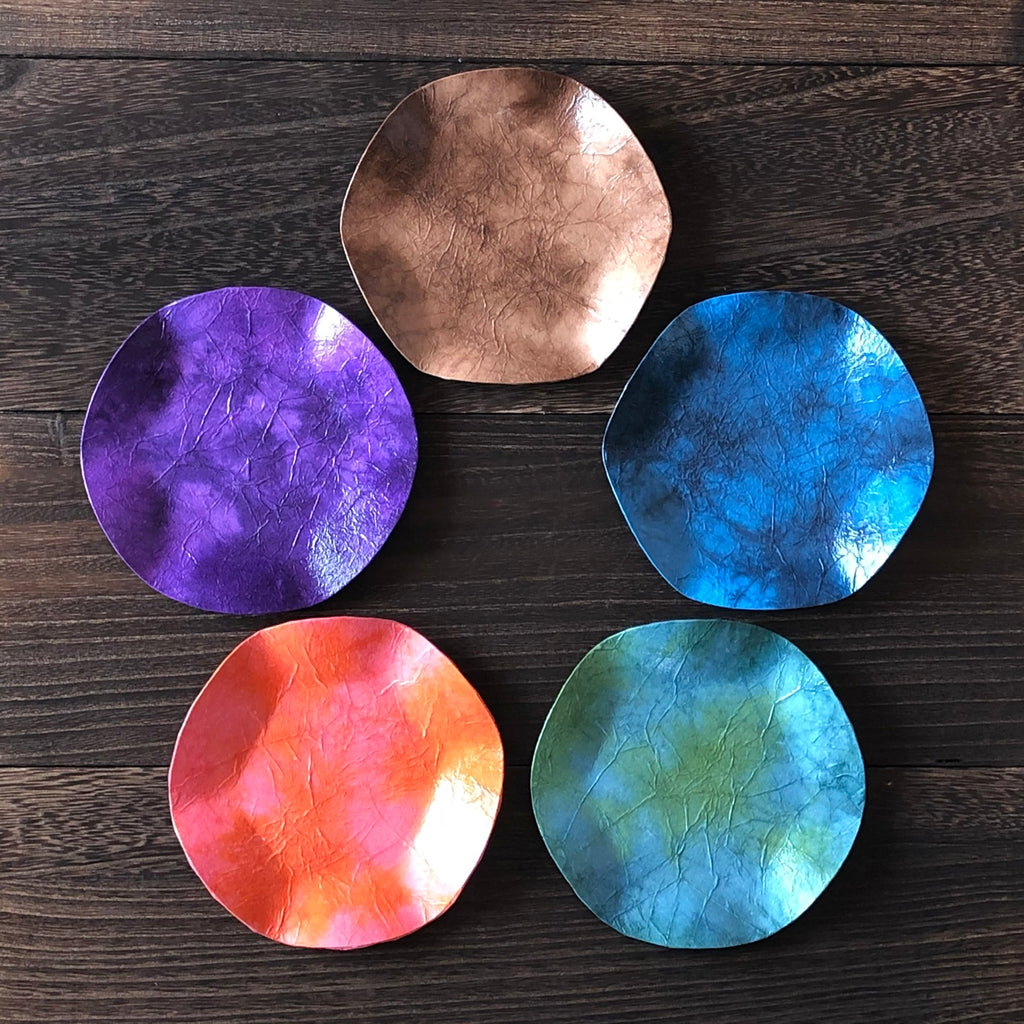 もみ染紙、金もみ紙を使った菓子器（うつわ）