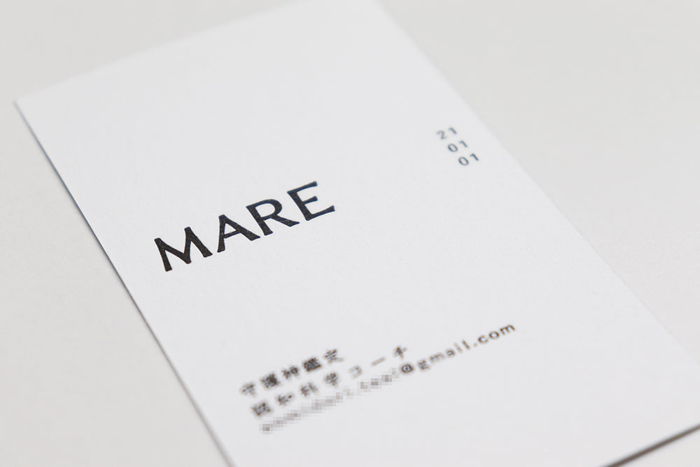 藍染和紙を使った活版印刷名刺