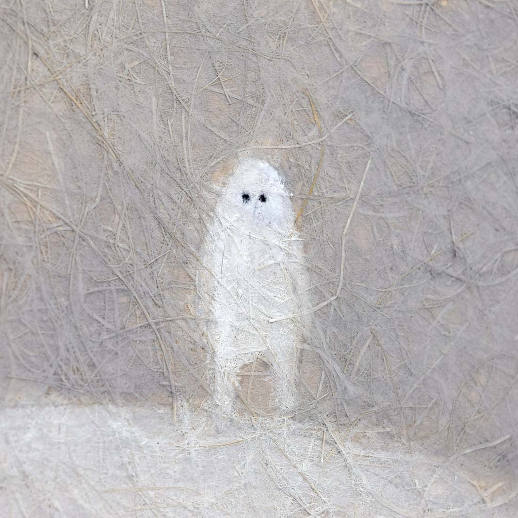 麻落水紙を使ったアクリル絵画作品