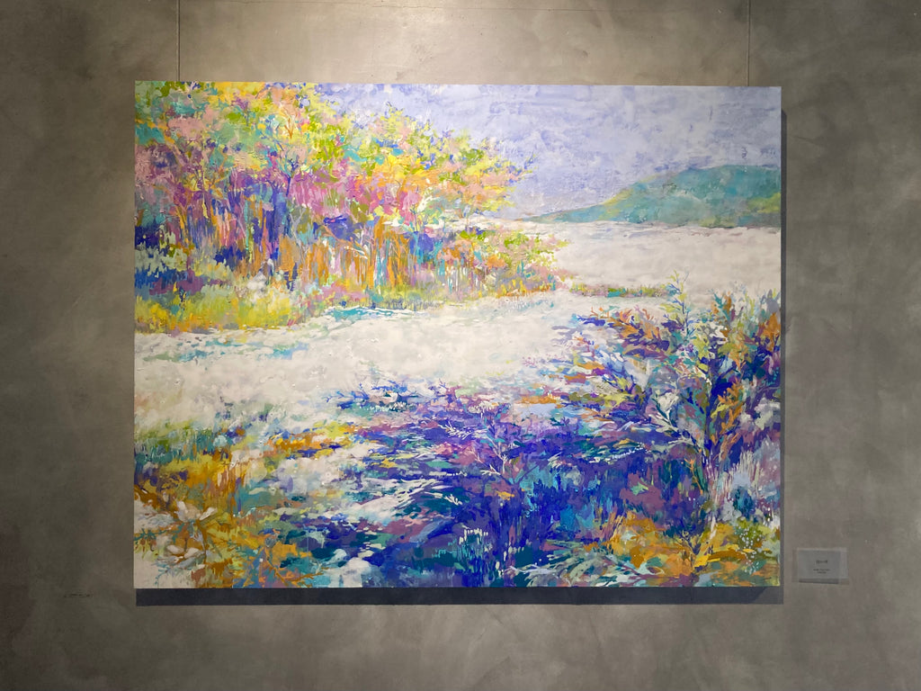 白峰を使った日本画作品