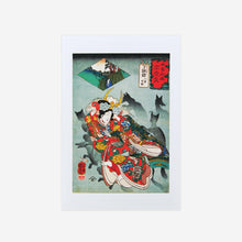 画像をギャラリービューアに読み込む, 「木曽街道六十九次之内 下諏訪 八重垣姫」ジークレープリント ポストカード
