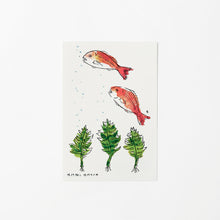 画像をギャラリービューアに読み込む, 徳島観光絵葉書 鳴門鯛とわかめ
