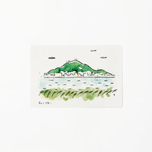 画像をギャラリービューアに読み込む, 徳島観光絵葉書 眉山と吉野川
