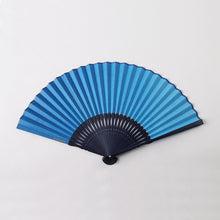 画像をギャラリービューアに読み込む, 藍染め 扇子 ぼかし染め 濃い色
