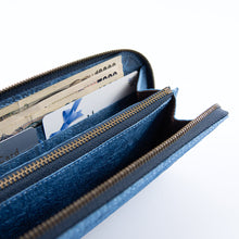 画像をギャラリービューアに読み込む, 藍染長財布（205×105mm）
