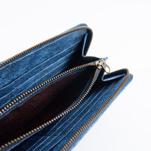 画像をギャラリービューアに読み込む, 藍染長財布（205×105mm）
