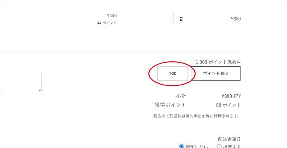 「ポイントを使う」
